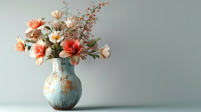 vase with flowers. AI generated