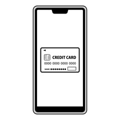 クレジットカードが表示されたスマートフォン