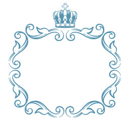 王冠を使ったアンティークな装飾フレーム。ベクター素材