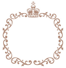 王冠を使ったアンティークな装飾フレーム。ベクター素材