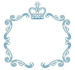 王冠を使ったアンティークな装飾フレーム。ベクター素材