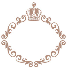 王冠を使ったアンティークな装飾フレーム。ベクター素材