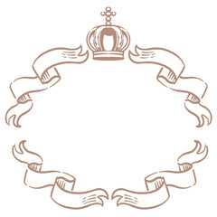 王冠を使ったアンティークな装飾フレーム。ベクター素材