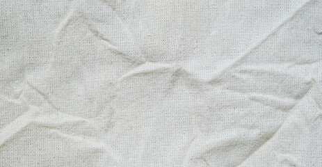 White cotton fabric texture background, Wrinkle surface textile, wallpaper, banner
