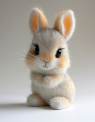Small stuffed gray rabbit
