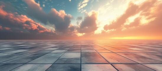 Empty Square Tiles Create a Beautiful Sky Scenery