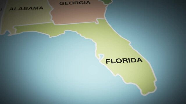 USA map turn on state of Florida