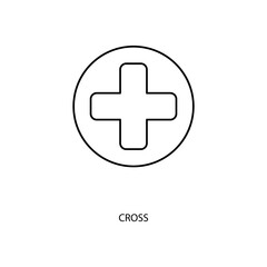 Obraz premium cross Icon Vector Design Template. Editable Stroke.