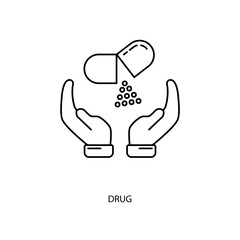 drug Icon Vector Design Template. Editable Stroke.
