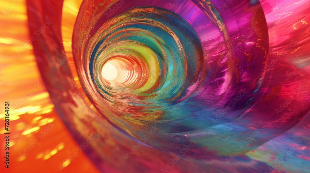Wall mural a technicolor wonderland of swirling colors and shifting perceptions simulating the intense sensory 