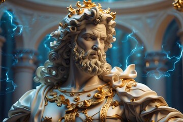 statue of zeus"Zeus Resurrected: AI-Magic Renaissance Marvel"
