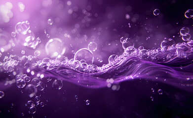 a purple background with bubbles swirling around