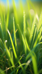 Fototapeta na wymiar Grass. Closeup. Greenery. Nature. Detail. Blades. Texture. Fresh. Natural. Macro. Outdoor. Botanical. Lush. Field. Plant. Close-Up View. AI Generated.