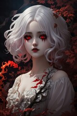 Creepy Anime Ghost, Anime Girl, Anime Portrait, Cute Anime Girl, AI Generative