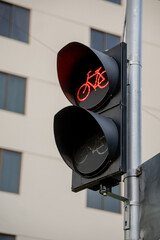 bicycle traffic light, red light for bicyclist, urban cycling