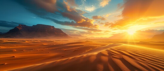 Sunset Over Majestic Desert: A Mesmerizing Blend of Sunsets and Deserts