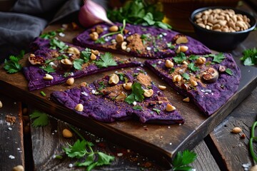 Obraz na płótnie Canvas Nutty Purple Sweet Potato Flatbread