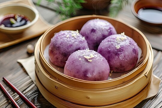 Purple Sweet Potato Buns steam bapao