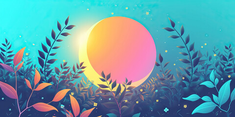 Fototapeta na wymiar Spring Equinox: A Vector Illustration of the Spring Equinox, Symbolizing the Balance of Day and Night in Spring.