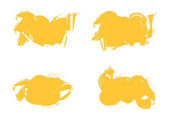 Vector paint brush stroke, ink splatter and artistic design elements set. Dirty watercolor texture splash. Comic drawing stroke.