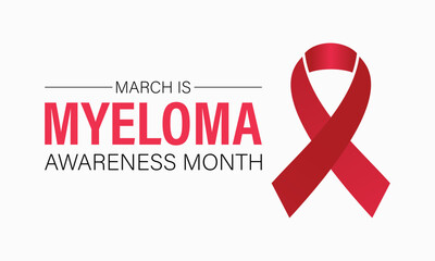  Myeloma awareness month is observed every year in March. vector illustration of  background design. 