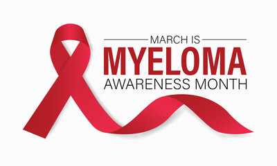 Myeloma awareness month is observed every year in March. vector illustration of  background design. 