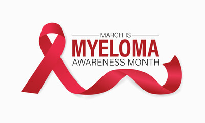  Myeloma awareness month is observed every year in March. vector illustration of  background design. 