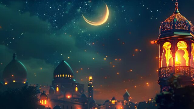 ramadan kareem background. 4k video animation