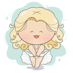 Marilyn Monroe American actress in cartoon style