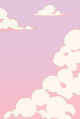 背景素材_夕焼けと入道雲