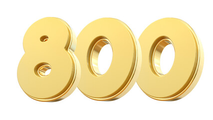 3D Gold Number 800