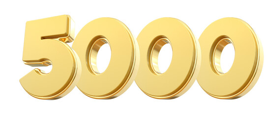 3D Gold Number 5000