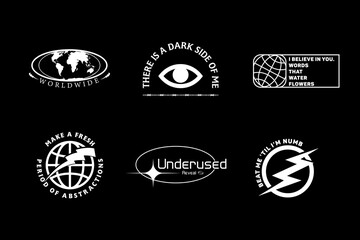 Retro badge. Old emblem, logo frame and vintage silhouette badges hipster design vector set