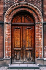 an old wooden door at the entrance to a building