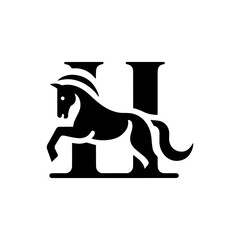 Letter H + Horse logo