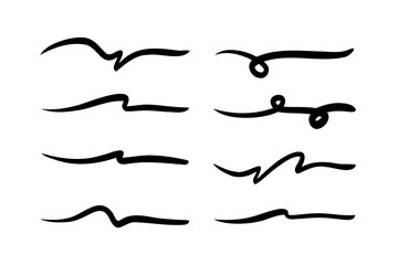 Swooshes and flourish brush stroke vector collection.