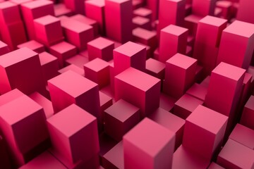 Modern Red Cubes with Pink Color