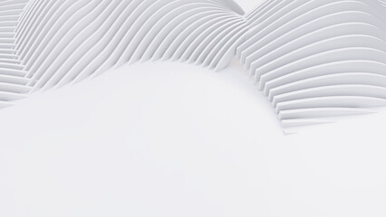 Abstract Curved Shapes. White Circular Background.