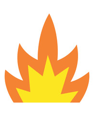 flame icon with burning red