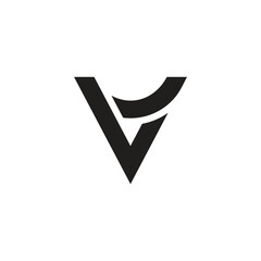 letter ve simple linked geometric line logo vector