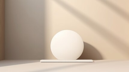 3d rendering of a white pedestal on the floor in the room