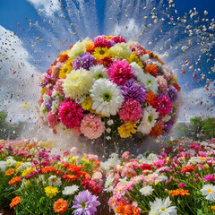 explosion de fleurs - 728178929