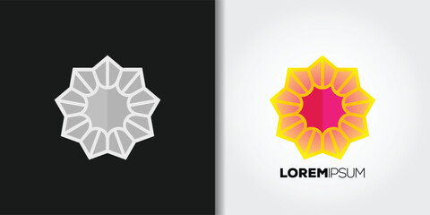 abstract flower logo set