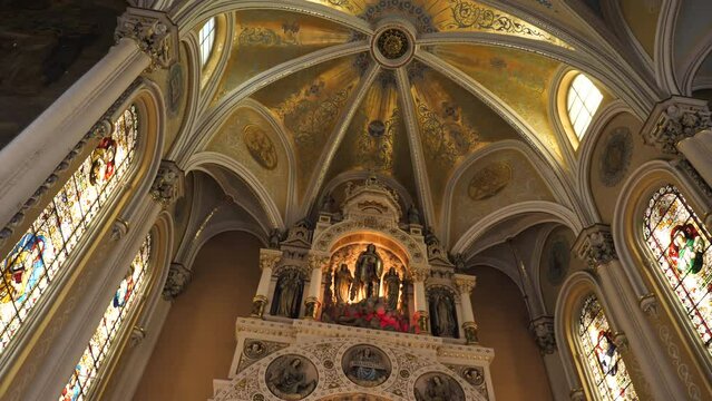 St. Michael's Church in Old Town Chicago USA Magnificent Ceiling, Low Angle