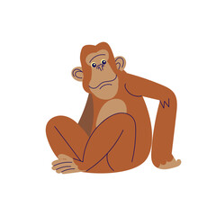 Chimpanzee Cartoon Style Illustration © wahyusadiwibowo