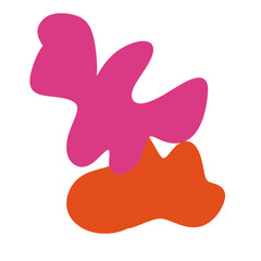 Pink Orange Abstract Shapes Decor