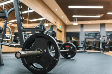 Fototapeta na wymiar Indoor fitness equipment in hotel gyms