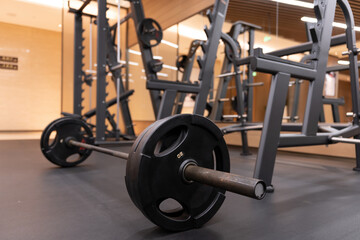 Fototapeta na wymiar Indoor fitness equipment in hotel gyms
