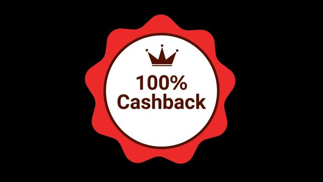 100 percent cashback Badge symbol. motion graphics