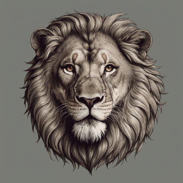 lion head logo on a black background
